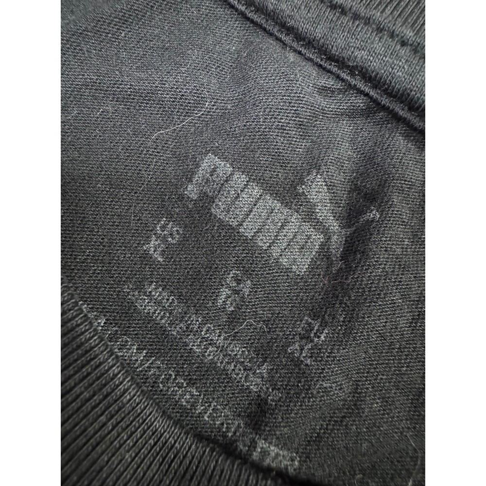 Puma Womens Black Graphic Tee Short Sleeve Pink Yellow Logo T-Shirt XS - Picture 2 of 5